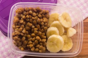 Frozen lentils and banana